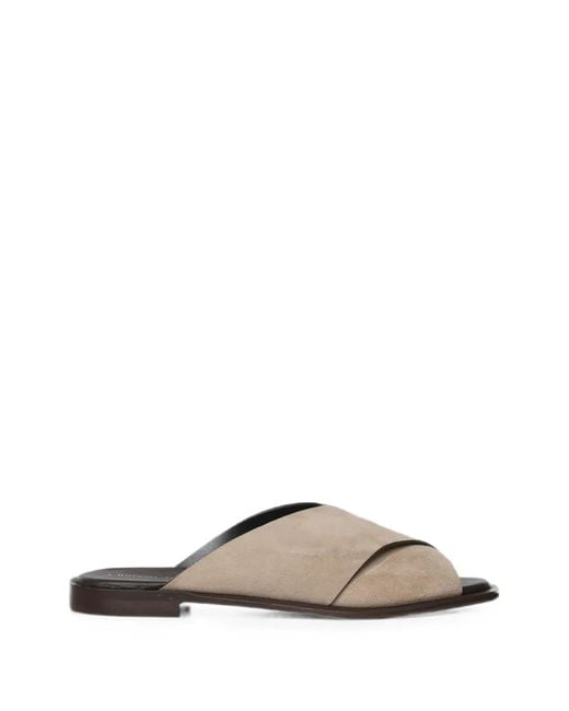 Giuliano Galiano Multicolor Criss-Cross Suede Sandals