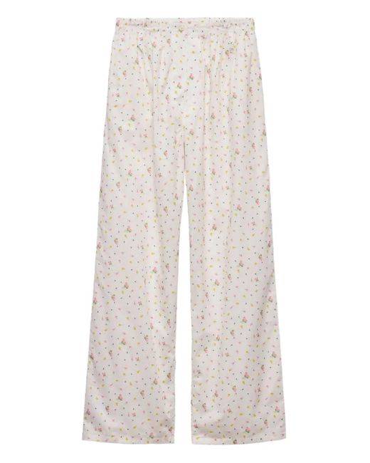 Prada White Hose mit Blumen-Print
