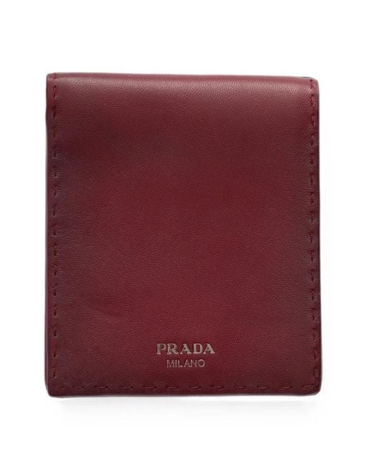 Prada Purple Antiqued Leather Wallet for men
