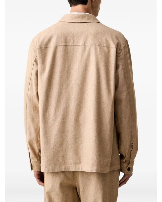Scotch & Soda Natural Button-Up Patch-Pocket Jacket for men