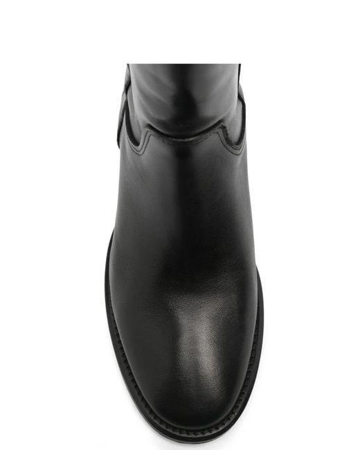 GISÉL MOIRÉ Black Leather Boots