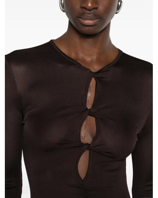Christopher Esber Black Lace-Detail Maxi Dress