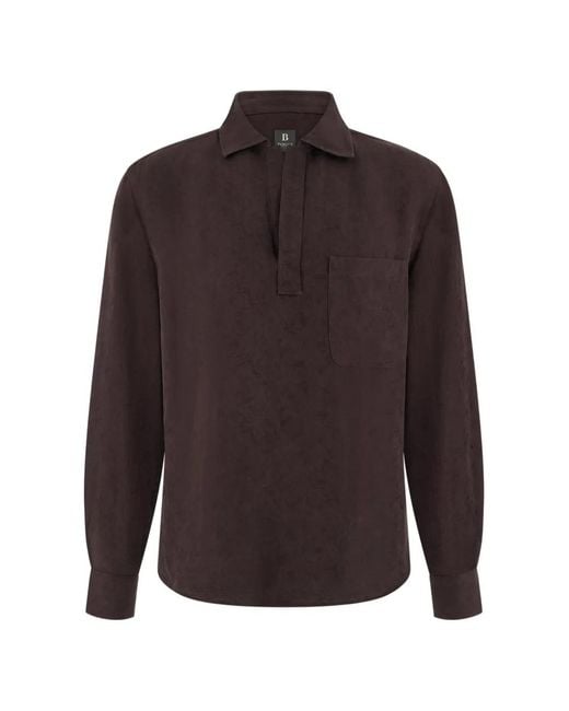 Boggi Brown Regular Fit Linen Blend Shirt for men