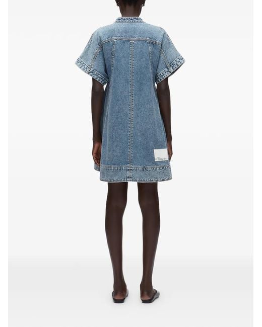 3.1 Phillip Lim Blue Robe À Manches Courtes