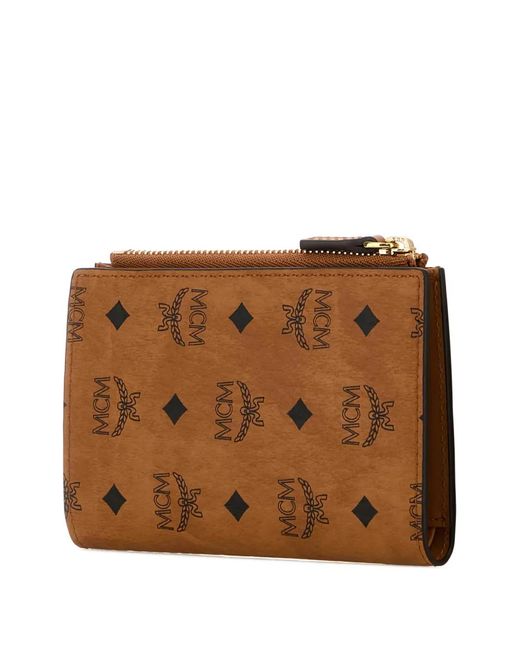 MCM Brown Logo-Print Wallet