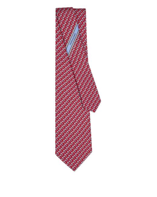 Cravatta Con Motivo Elefanti di Ferragamo in Purple da Uomo
