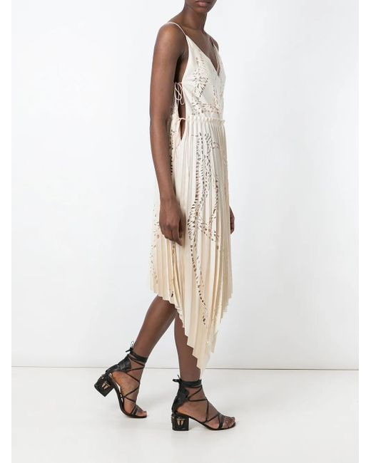 Emilio Pucci Natural Cut-Out Detail Pleated Dress