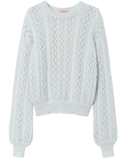Twinset Blue Cable-Knit Jumper