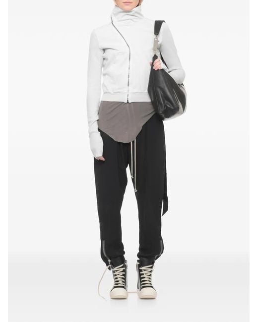 Rick Owens Gray Temple Basic Rib Tank Raw-Hem Top
