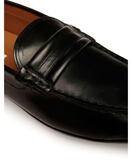 Bally Black Kerbs Leather Driving Loafers for men