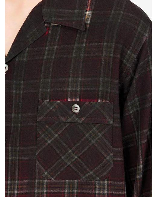Maison Margiela Check-Print Button-Up Shirt in Red for Men | Lyst