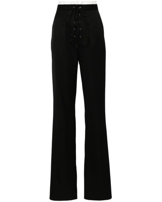 MANURI Black Tintin Lace-up Tailored Trousers