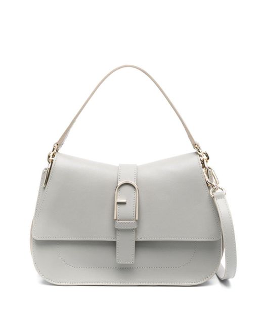 Furla Gray Flow Leather Tote Bag
