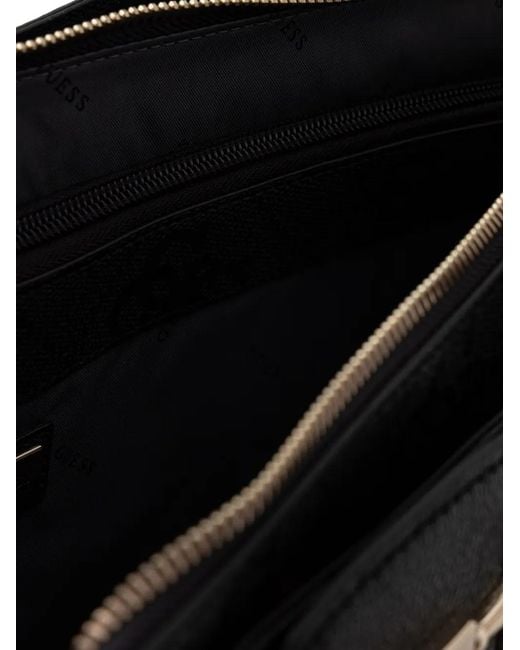 Guess Black Janie 4G-Monogram Tote Bag