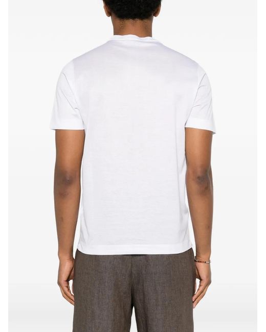 Canali White T-Shirt À Col Rond for men