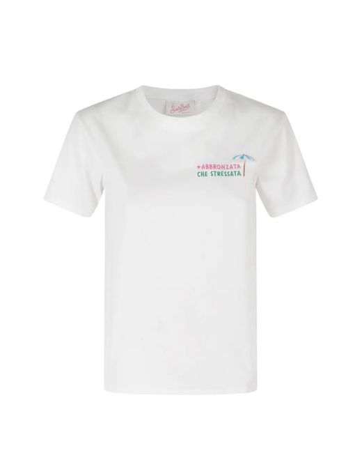 Mc2 Saint Barth White Emilie Embroidered T-Shirt