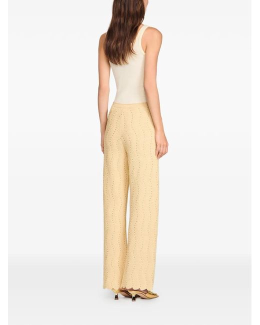 Sandro Natural Rhinestone Knit Trousers
