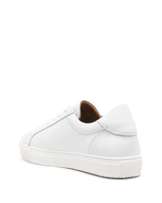 Boggi White Panelled Leather Sneakers for men
