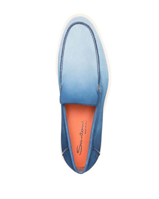 Santoni Ombré-Loafer aus Wildleder in Blue für Herren