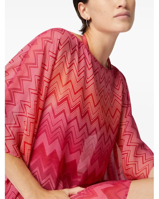 Missoni ジグザグ リゾートワンピース Red