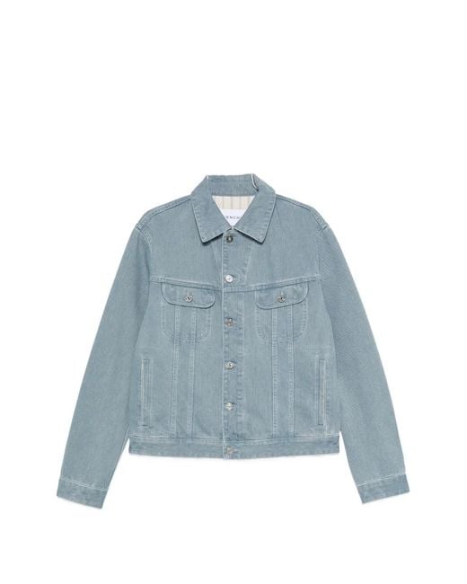 Givenchy Blue Logo-Patch Denim Jacket for men