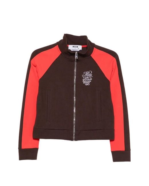 MSGM Logo-Embroidered Colour-Block Sweatshirts