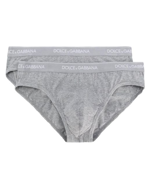 Dolce & Gabbana Gray Logo Briefs for men