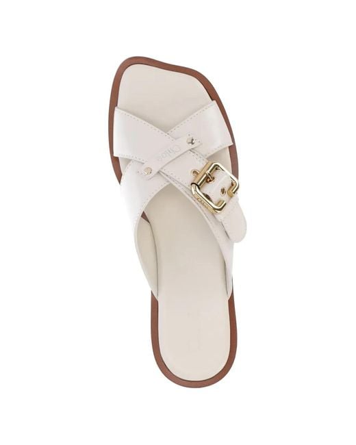 Chloé White Nil Flat Sandals