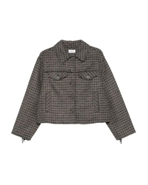 Giacca A Quadri Con Frange di P.A.R.O.S.H. in Gray