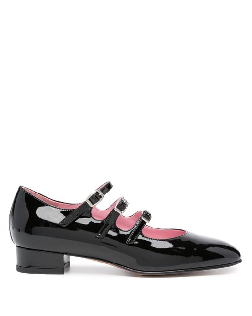 CAREL PARIS Black Ariana Leather Mary Jane Shoes