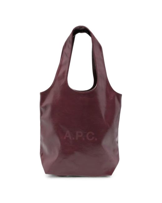 A.P.C. Purple Small Logo-Print Tote Bag for men
