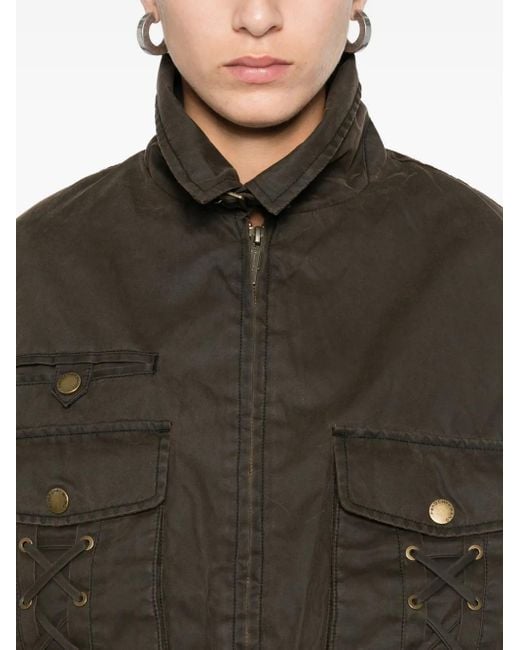 Feng Chen Wang Brown Lace-Up Pocket Jacket