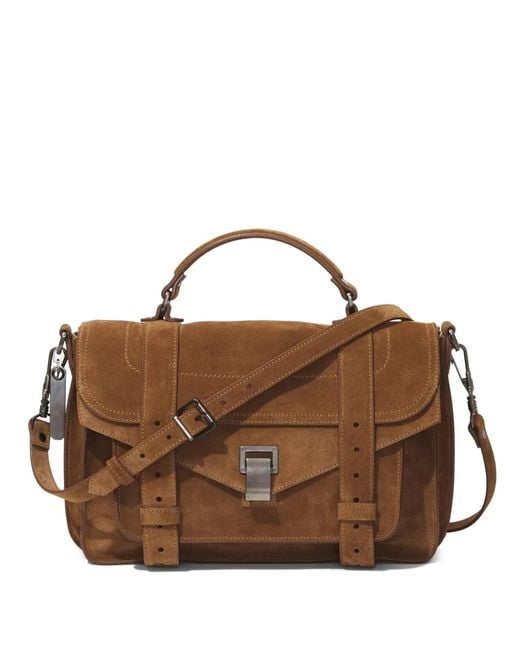 Proenza Schouler Brown Medium Ps1 Suede Crossbody Bag