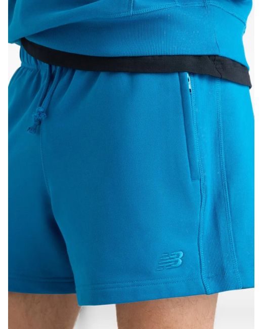 New Balance Blue Athletics French Terry Shorts 5" for men