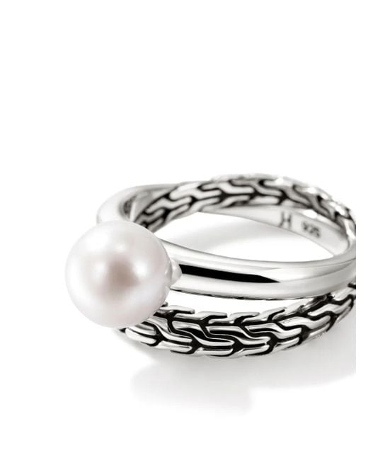 John Hardy Metallic Essential Ring Mit Perlen