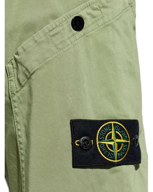 Stone Island Green Straight Trousers for men