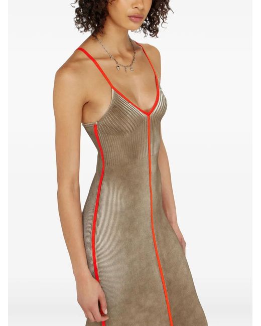 DIESEL Natural Rib-Knitted Cami Midi Dress