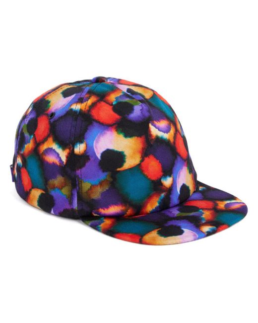 Paul Smith Blue Graphic-Print Cotton Baseball Cap