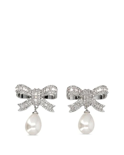 Self-Portrait Metallic Crystal-Embellished Earrings