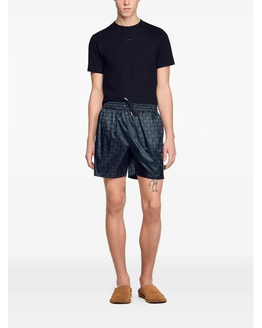 Sandro Gray Square Cross Swim Shorts for men
