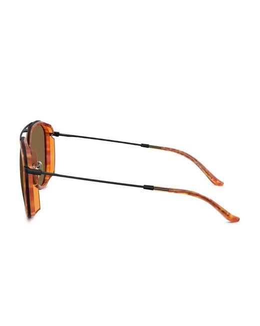 Emporio Armani Brown Double-Bridge Tortoiseshell-Pattern Sunglasses for men