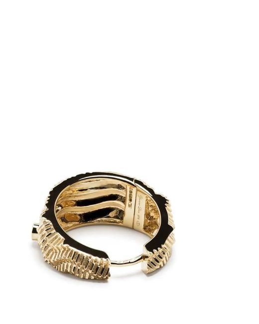 Yvonne Léon Metallic 9Kt Berlingot Diamond Hoop Earrings