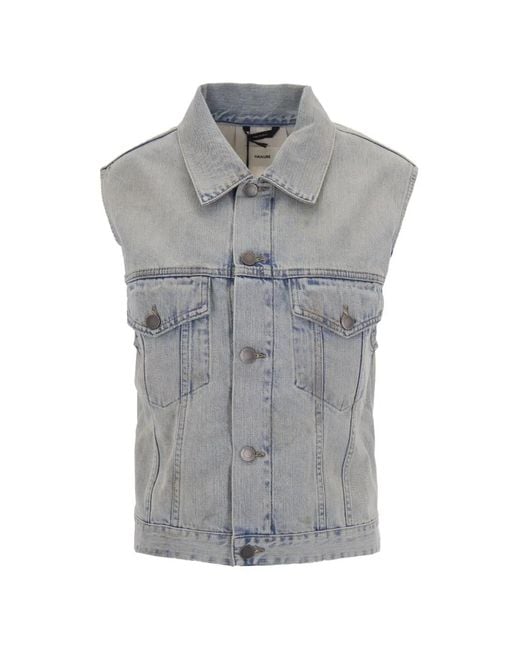 Haikure Gray Raw-Cut Sleeveless Jacket