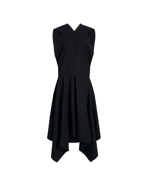 Proenza Schouler Black Sybella Handkerchief-Hem Midi Dress