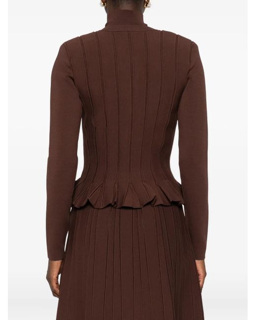 Elisabetta Franchi プリーツ カーディガン Brown