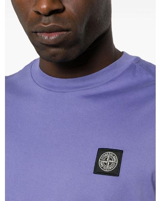 Camiseta con motivo Compass Stone Island de hombre de color Purple