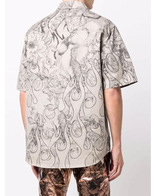 DSquared² Multicolor Artist Print Bowling Shirt for men