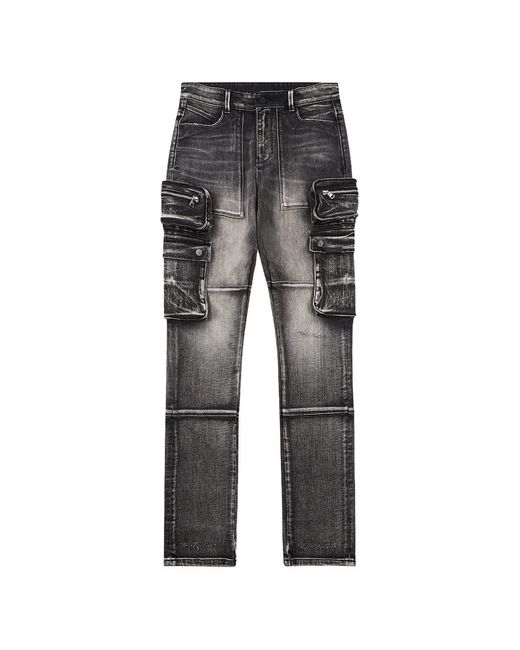 RTA Gray Cargo Jeans for men