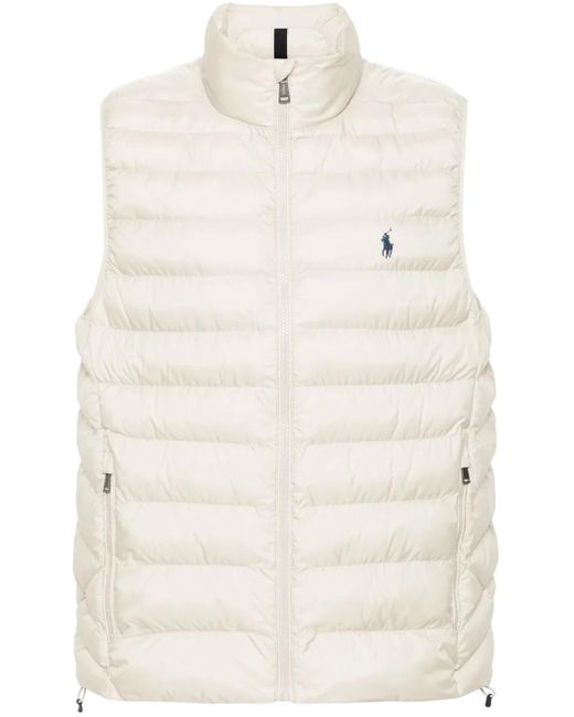 Polo Ralph Lauren Gesteppte Weste Mit Stehkragen in Natural für Herren