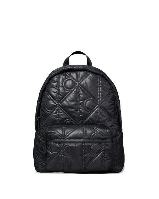 Calvin Klein Black Quilted-Logo Backpack for men